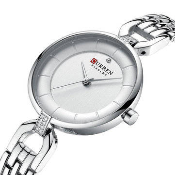 Curren 9052 Rhinestone Elegant Design Women Wrist Watch (color.: Silver)