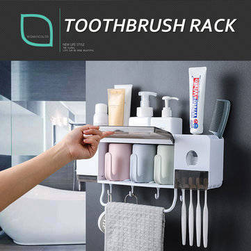 Toothbrush Holder Wall Mount Sucker Bathroom Suction Cup Set Rack Stick Firmly