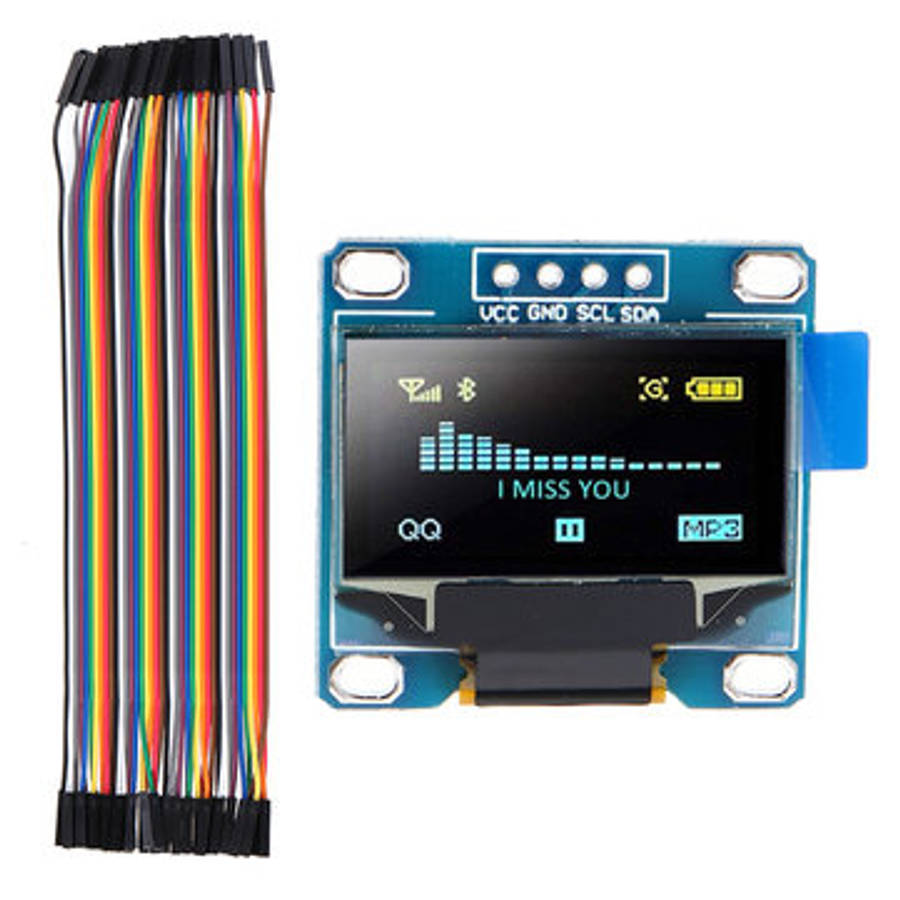 0.96 Inch OLED I2c IIC LCD Screen Module + F-F Dupont Line 12864 128x64 Display Module For Raspberry