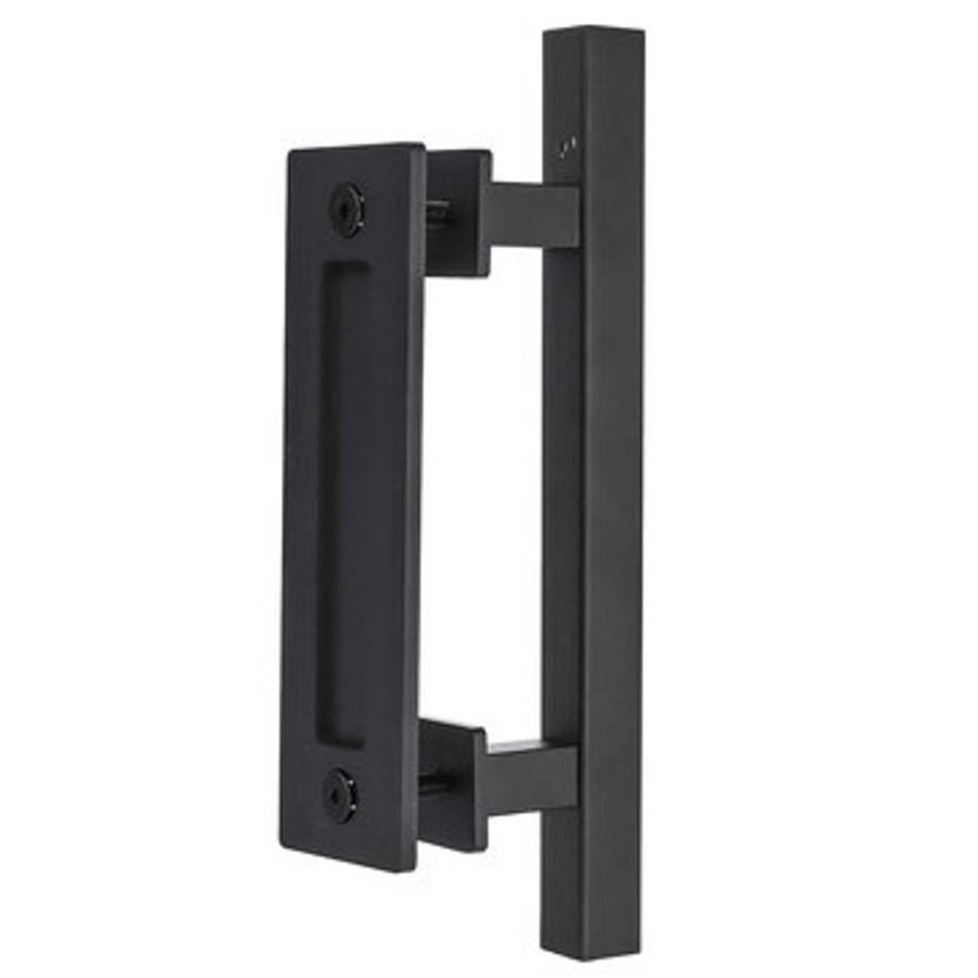 12 Inch Rustic Barn Door Handle for Sliding Door Barn Door Hardware Black Door Pull Plate Antique Lo