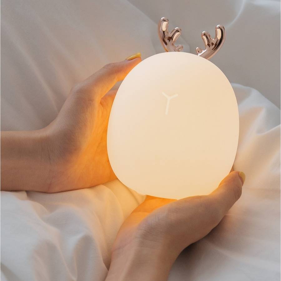 3life Rabbit Fawn Silicone LED Night Light Warm White Light USB Charge Childern Desk Bunny Night Lam