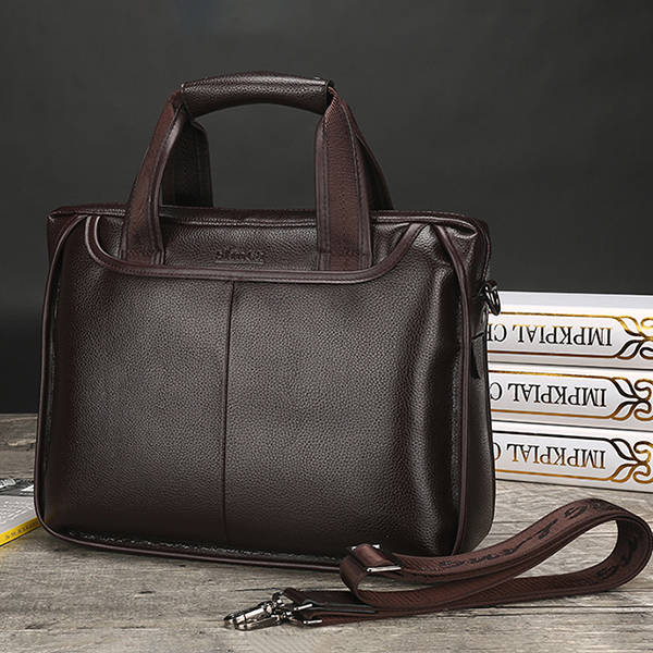 Men Genuine Leather Business Handbag Laptop Bags Briefcase Shoulder Bag