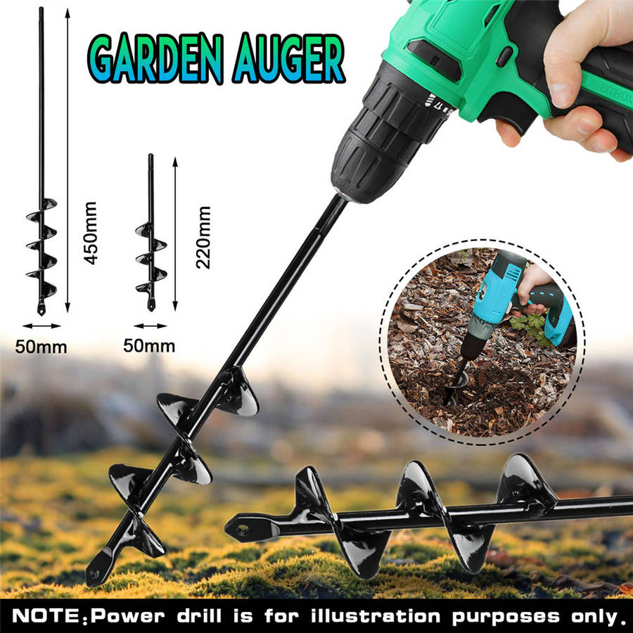 5x22/5x45cm Garden Auger Small Earth Planter Drill Bit Post Hole Digger Earth Planting Auger Drill B