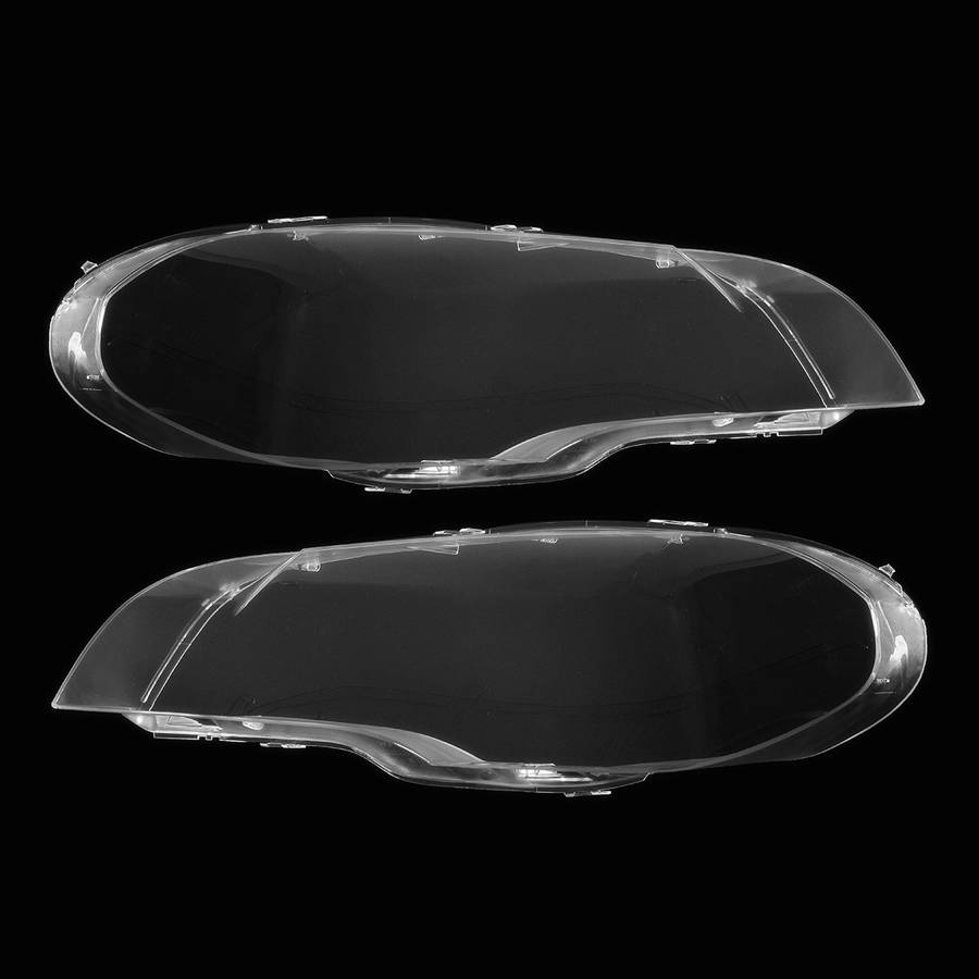 Car Headlight Cover Clear Plastic Lens Lampshade Pair for BMW X5 E70 2008-2013