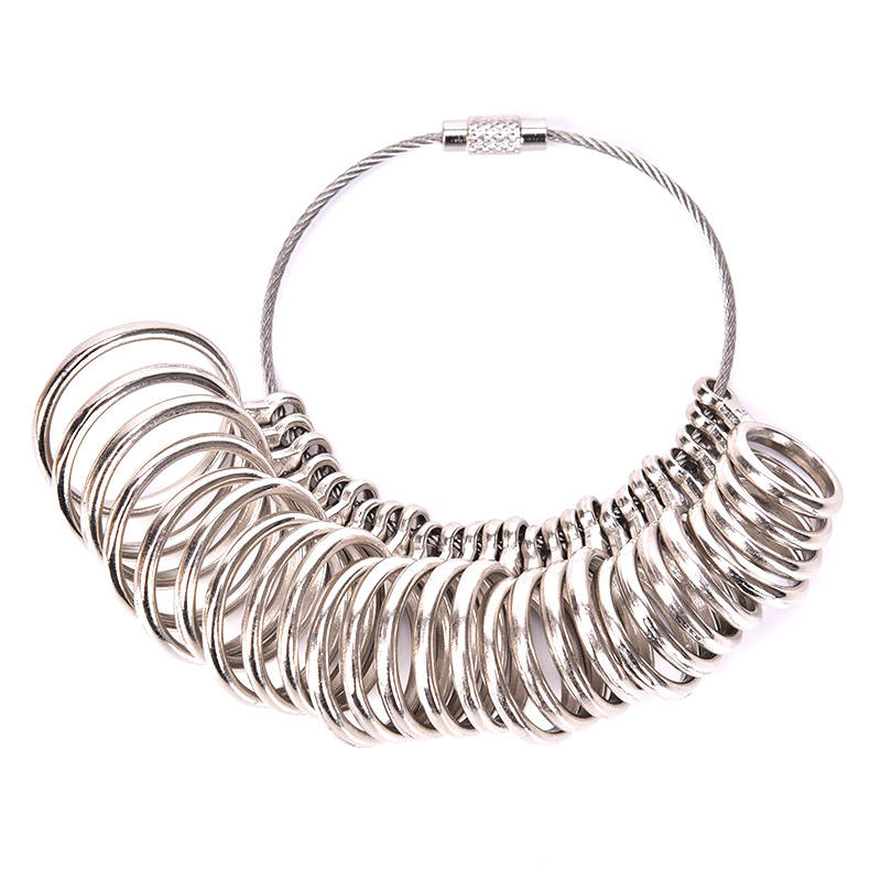 Aluminium Ring Sizer Mandrel Finger Sizing Measuring Stick and Stainless Iron Ring Sizer Guage Set J