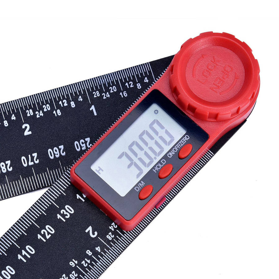 2 In 1 Folding Digital LCD Angle Finder Ruler Stainless Steel Ruler 360 Degree Protractor