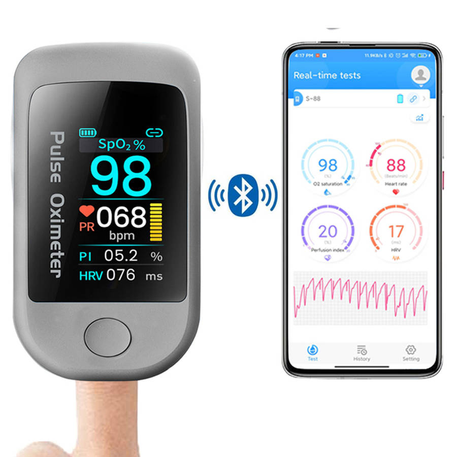 Boxym Smart bluetooth 5.1 Fingertip Pulse Oximeter HRV Heart-Rate Variability M
