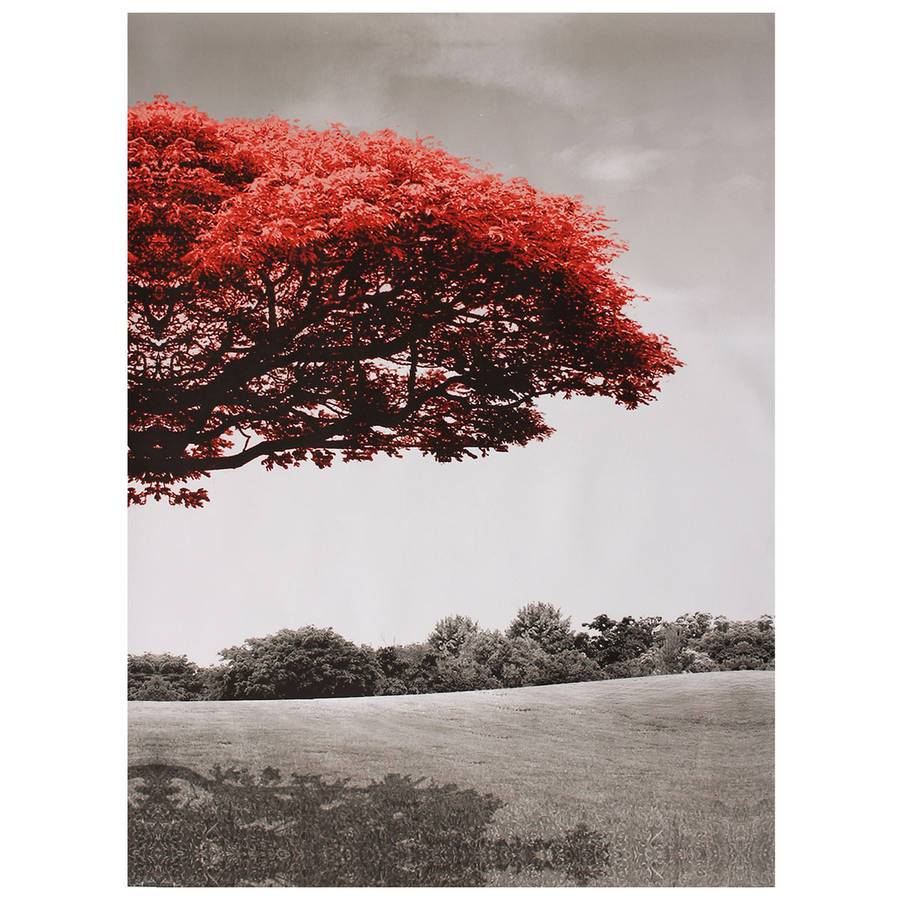 3 Pcs Wall Decorative Paintings Red Tree Canvas Print Art Pictures Frame