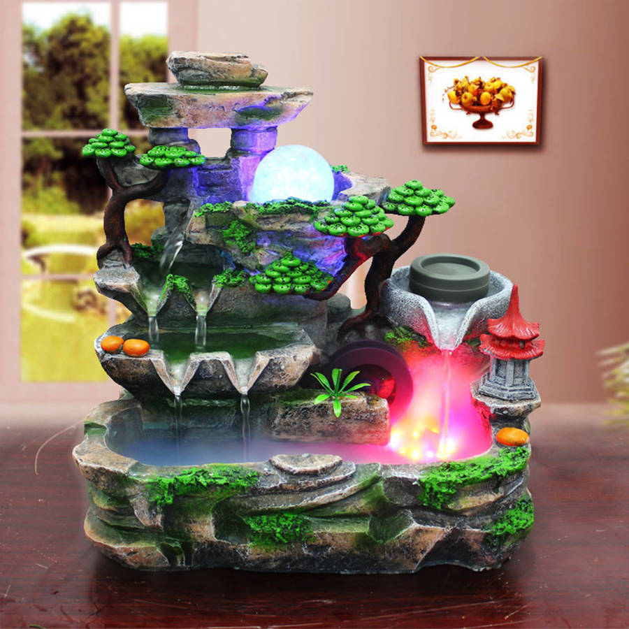 Calming Fountain Water Feature Ornament Home Decor Relaxing Soothing Indoor...