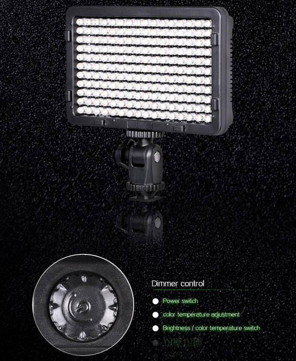 TOLIFO PT-176S LED Camera Video Light Bi-color Temperature Adjustable Photography for DSLR Camera