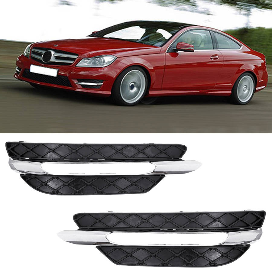 Front Bumper DRL Daytime Running Lights Grill Cover Left/Right for Mercedes-Benz W204 C-Class 2011-