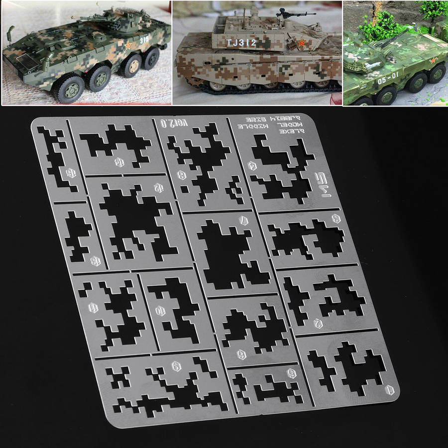 1/35 Stainless Steel AFV Digital Camo Spray Template Stenciling Leakage Spray Mould
