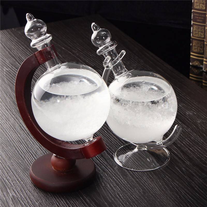 New Christmas Gift Weather Forecast Crystal Bottle Globe Storm Home Desk Decor W