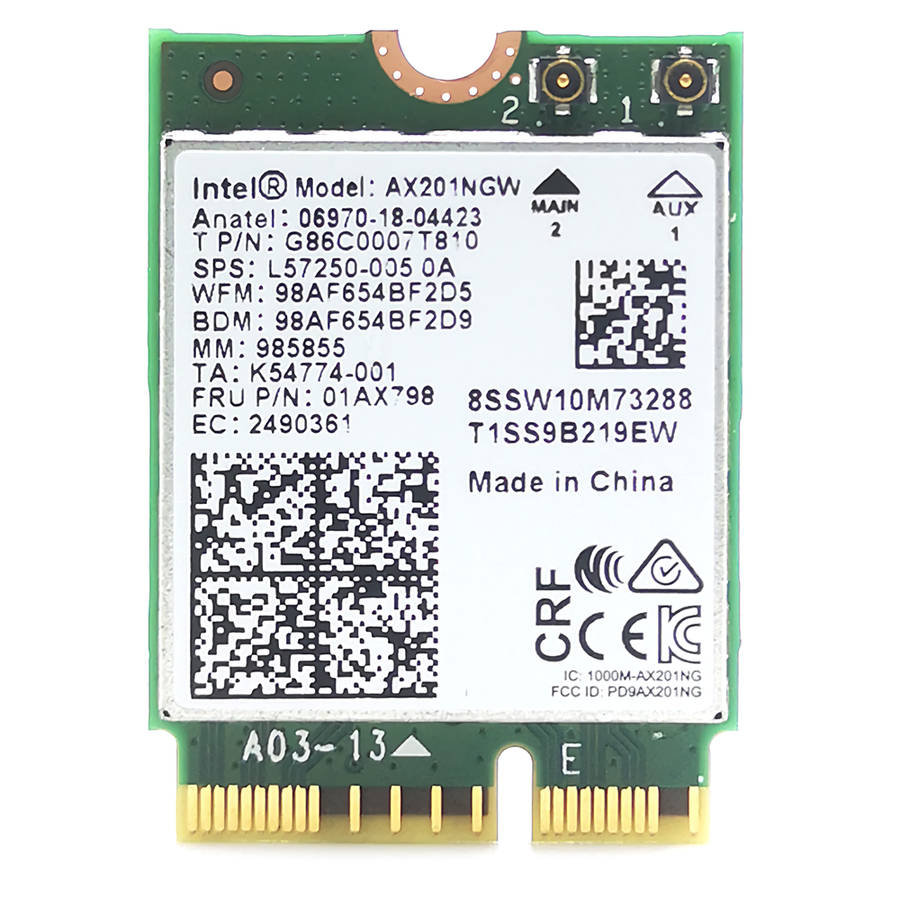 Intel AX201NGW WIFI6 Wireless Network Card M.2 CNVI 3000Mbps Wifi Card Dual Ban