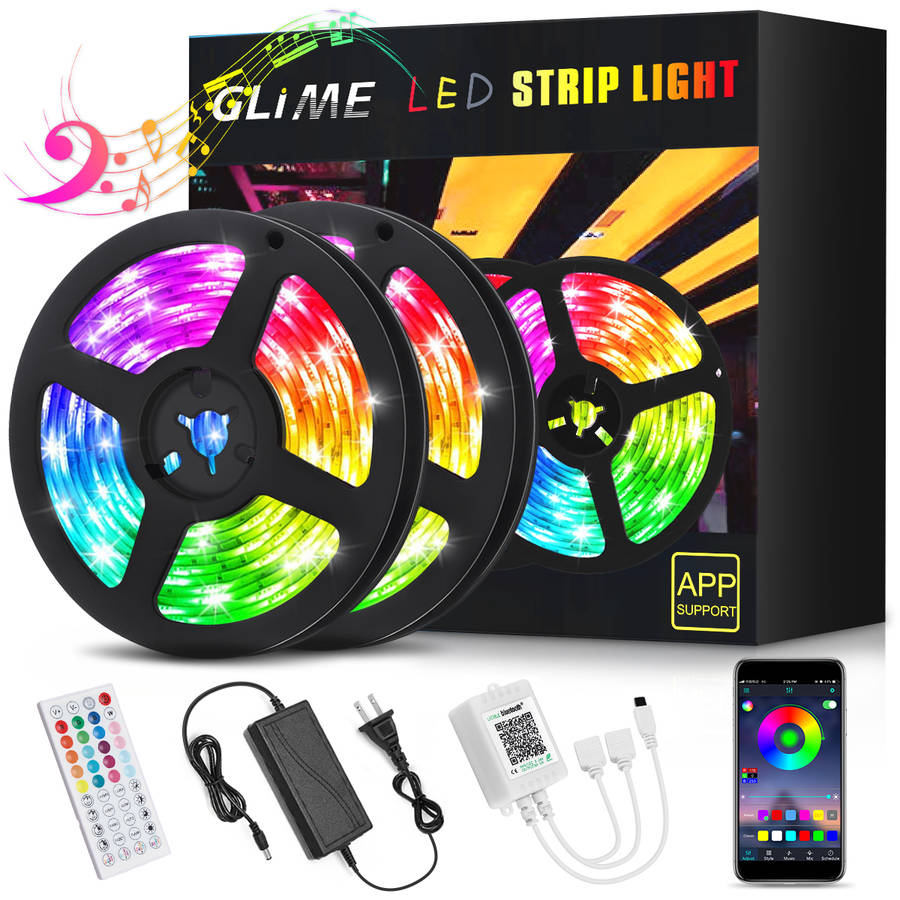 RGB Led Strip Lights GLIME 10m Led Strips with App Controlled & Music Sync 5050