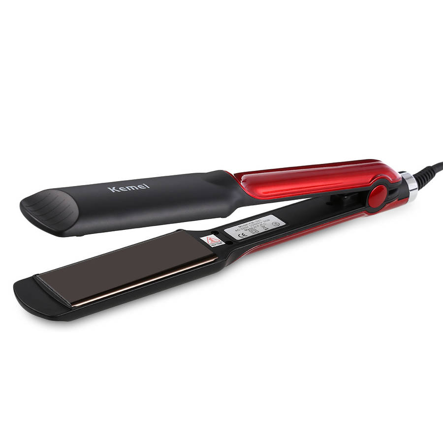 Kemei Wet Dry Ceramic Hair Straightener Electric Straightening Irons Flat Iron Hair Styling Tool Fas
