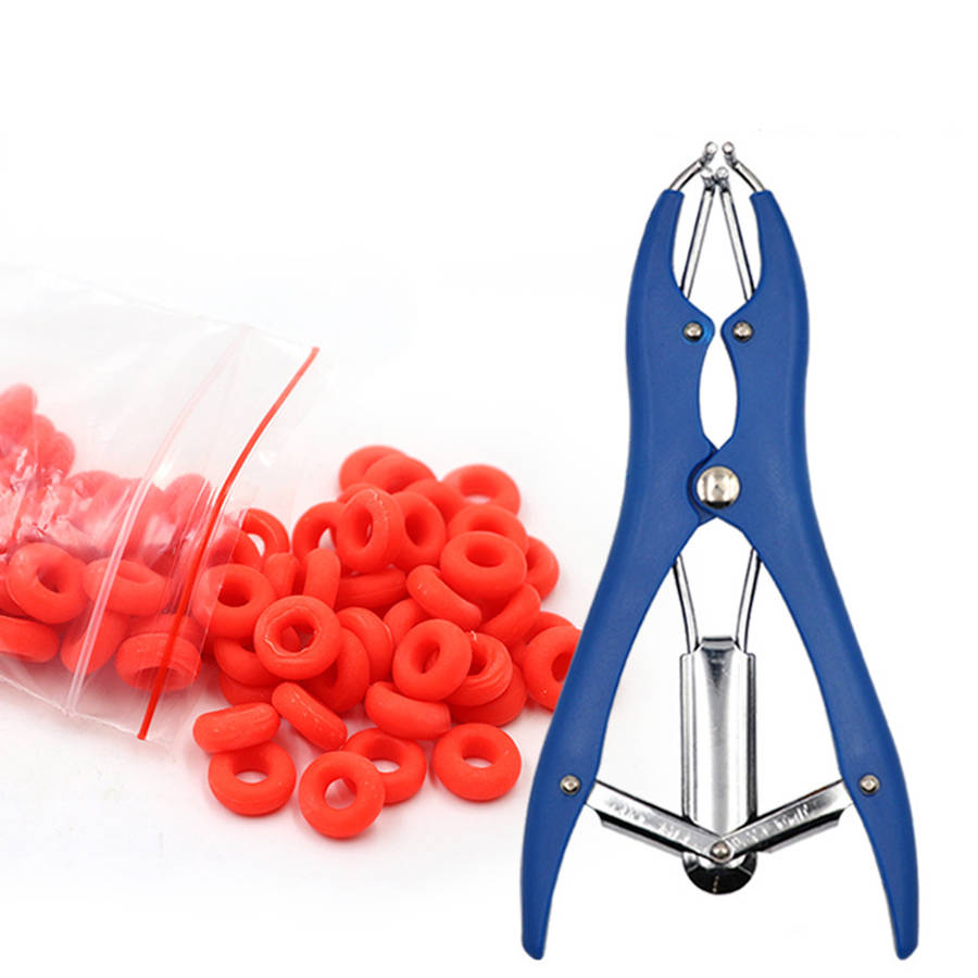 Elastrator Plastic Castration Pliers Tail Docking Dogs Pigs Livestock +100 Bands