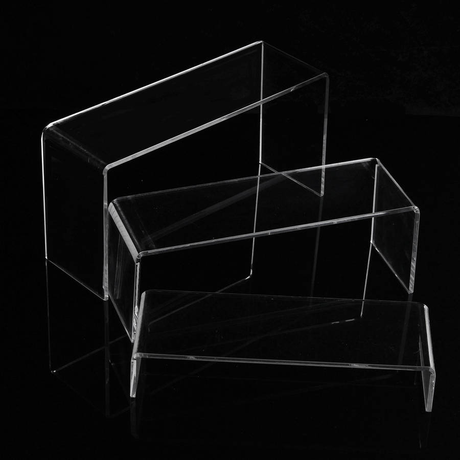 3-Tier Clear Acrylic Shoe Display Stand Jewelry Cosmetics Rack