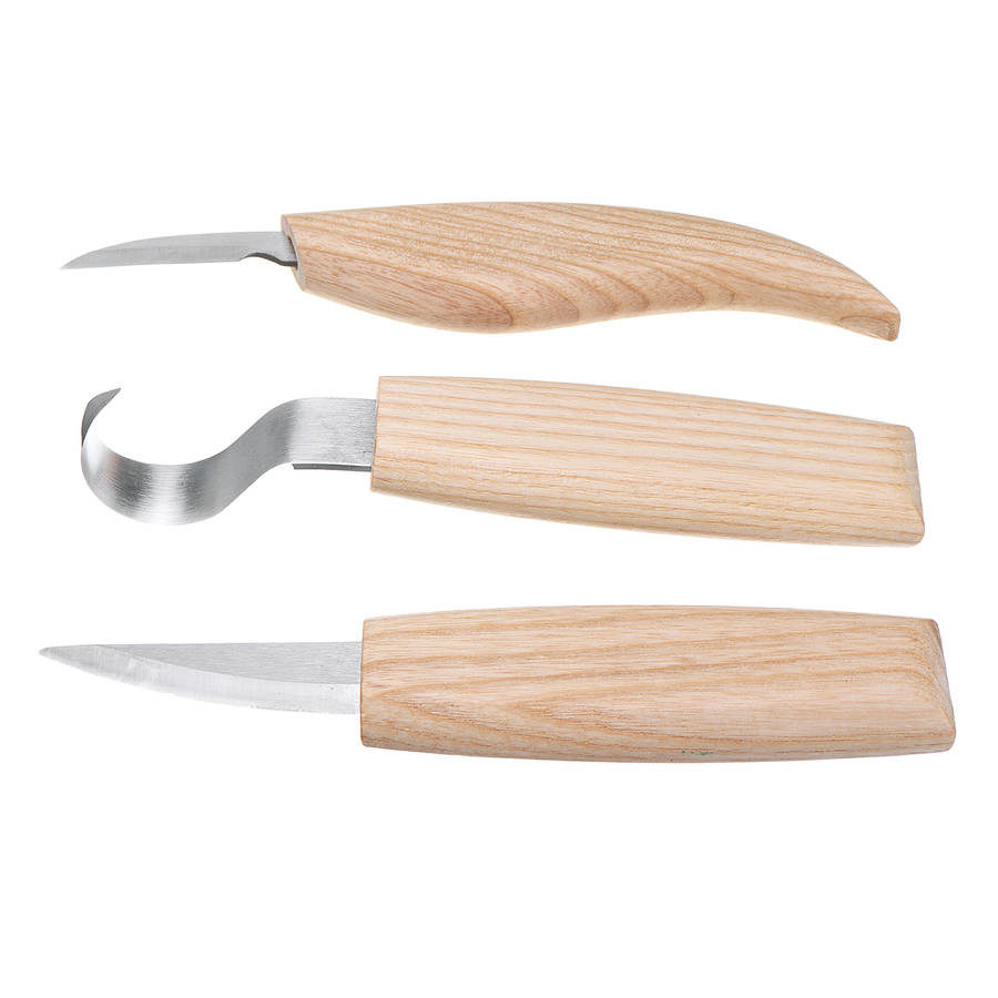 3Pcs Wood Carving Woodcarving Tool Kit Hook Spoon Whittling Beaver