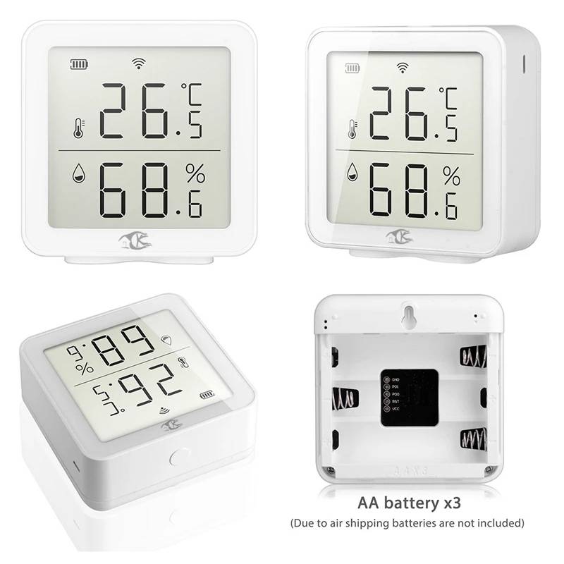 Tuya Wifi Temperature Humidity Smart Sensor Clock Digital Display Remote Control Thermometer Support