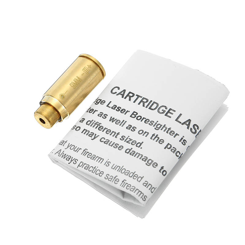 CAL 9MM Laser Bore Sighter Red Dot Sight Brass Cartridge Bore Sighter