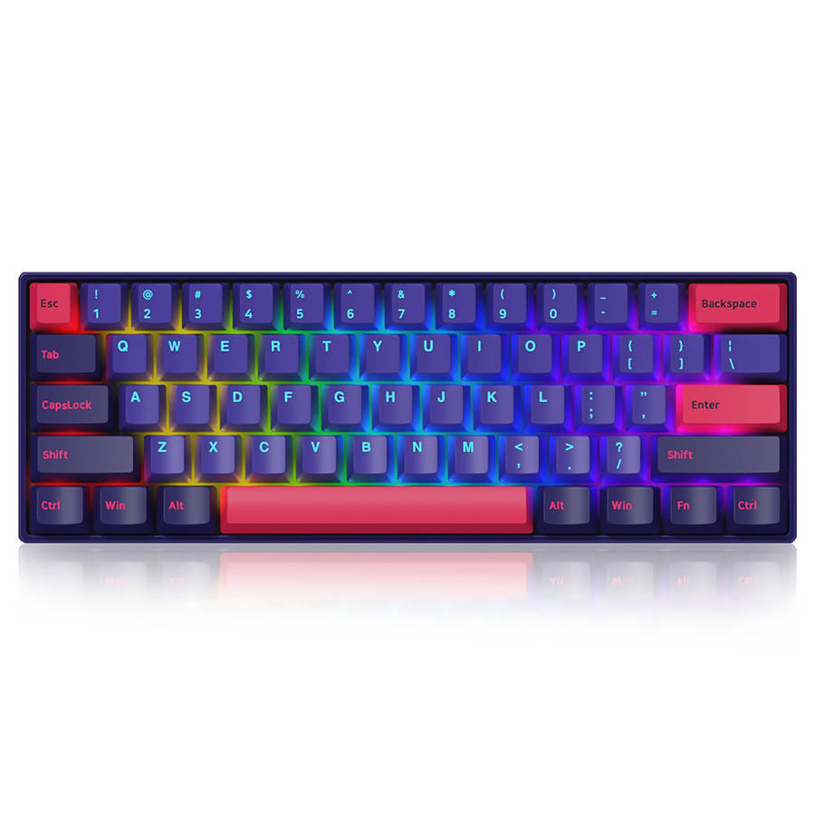 AKKO 3061 Neon 61 Keys Mechanical Keyboard Wireless Rechargable bluetooth5.0 Ty