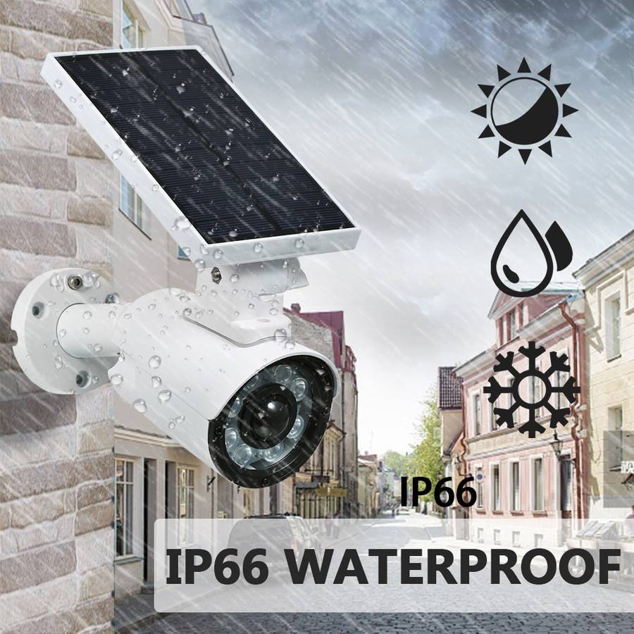 Simulation Solar surveillance Camera Solar Powered Flash Fakes Surveillance Security Camera with 8PC