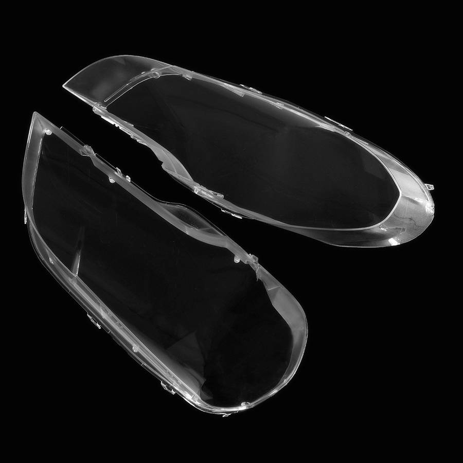 Car Headlight Cover Clear Plastic Lens Lampshade Pair for BMW X5 E70 2008-2013