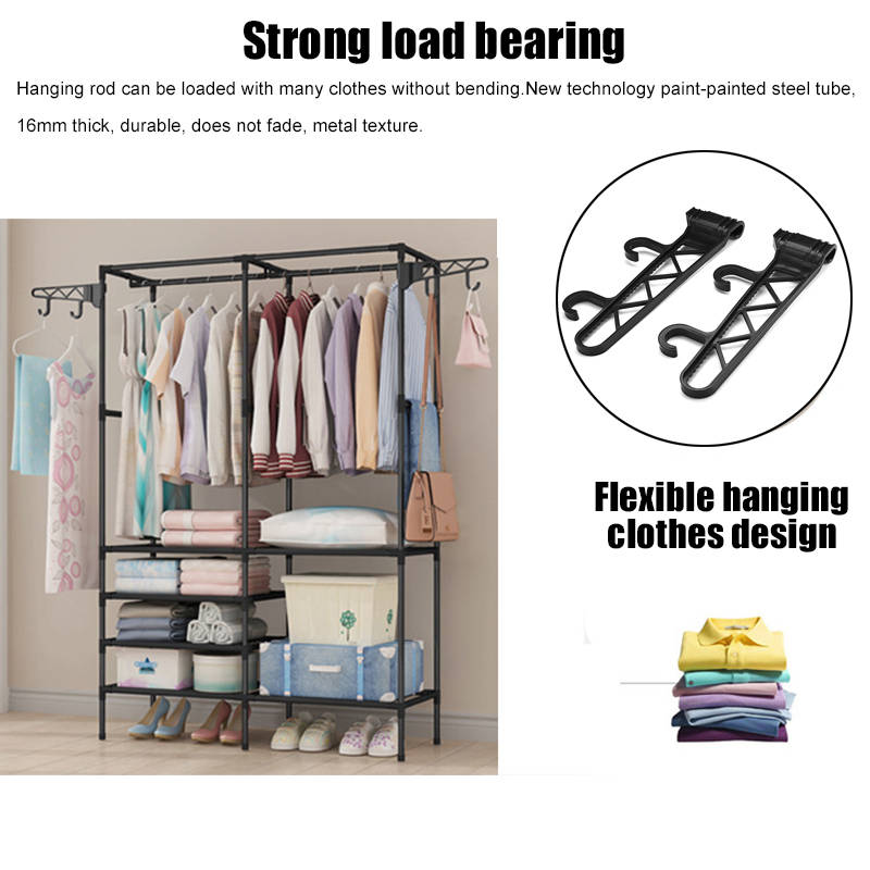 Heavy Duty Clothes Rail Rack Garment Hanging Display Stand Shoe Storage Shelf
