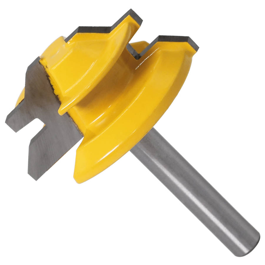 3Pcs 6mm 1/4 Shank Tongue & Grooving Joint Router Bit 45 Degree Lock Miter Router Set Stock Wood Cut