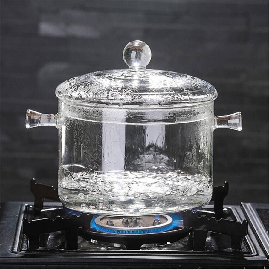 New 1.5/1.7L Resistant Clear Glass Cooker Pot Soup Heat Bowl Food Milk Cooker Tool Heating Kit