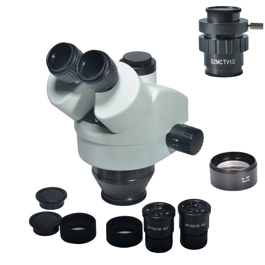 New 34MP 2K HD USB Microscope Camera with 56 LED Light Trinocular Stereo Microscope Zoom 7X-45