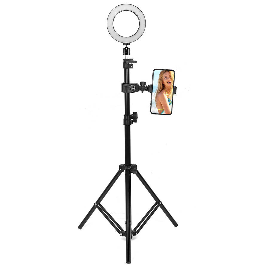 16cm 2700K-5500K Dimmable USB LED Ring Light Universal Phone Holder Adjustable Tripod Stand for Make