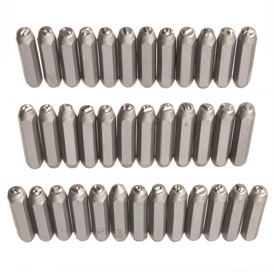 38Pcs Steel 1/8inch Number Letters Hand Stamp Set Kit for Soft Metal Punch