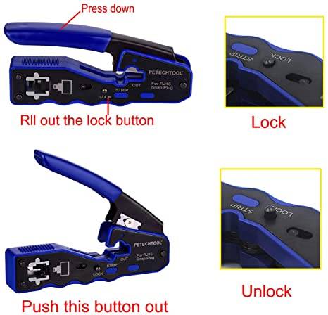 RJ45 Crimping Tool for Cat6 Cat5 Cat5e 8P8C Modular Connectors, All-in-One Wire Tool