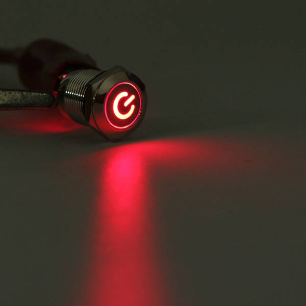 Excellway 12V 4 Pin Led Metal Push Button Switch Momentary Power Switch Waterproof