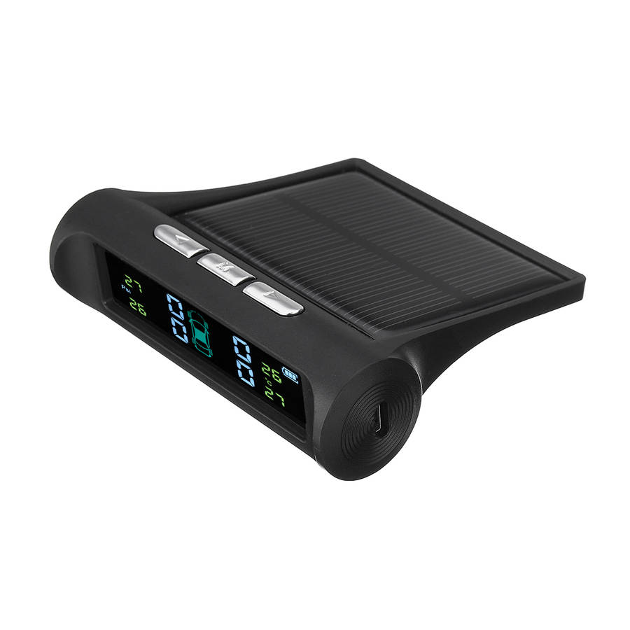 New Car Solar Wireless TPMS Tyre Tire Pressure Monitor System LCD+4 External Car