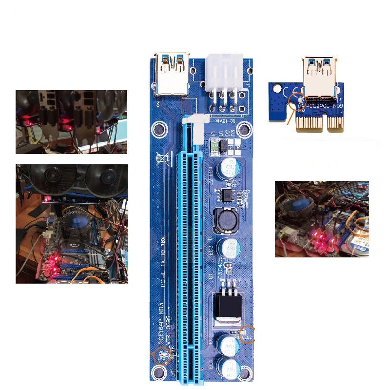 PCI-E 1X to 16X PCIE Riser Card USB 3.0 Extension 009S PCIE Card Adapter for Mining