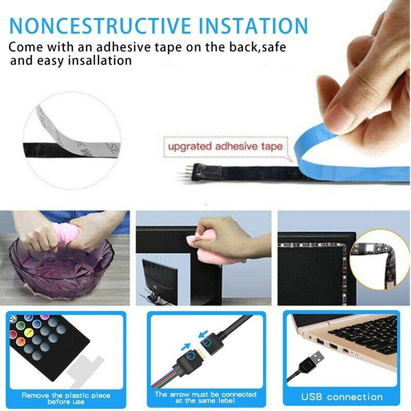 10M LED Smart Strip Lights Music Sync bluetooth App Control Full Kit Remote For Room