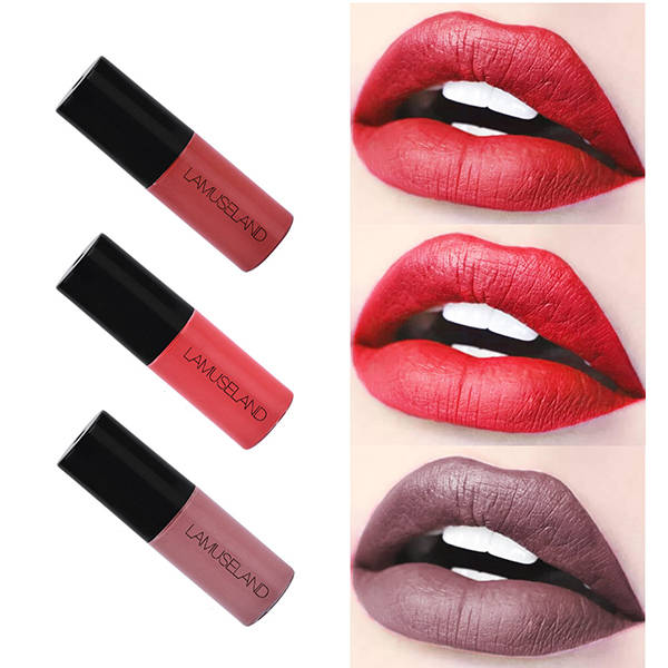 12 Colors Matte Liquid Lip Stick Set Mini Lip Gloss Travel Kit Long-Lasting Waterproof