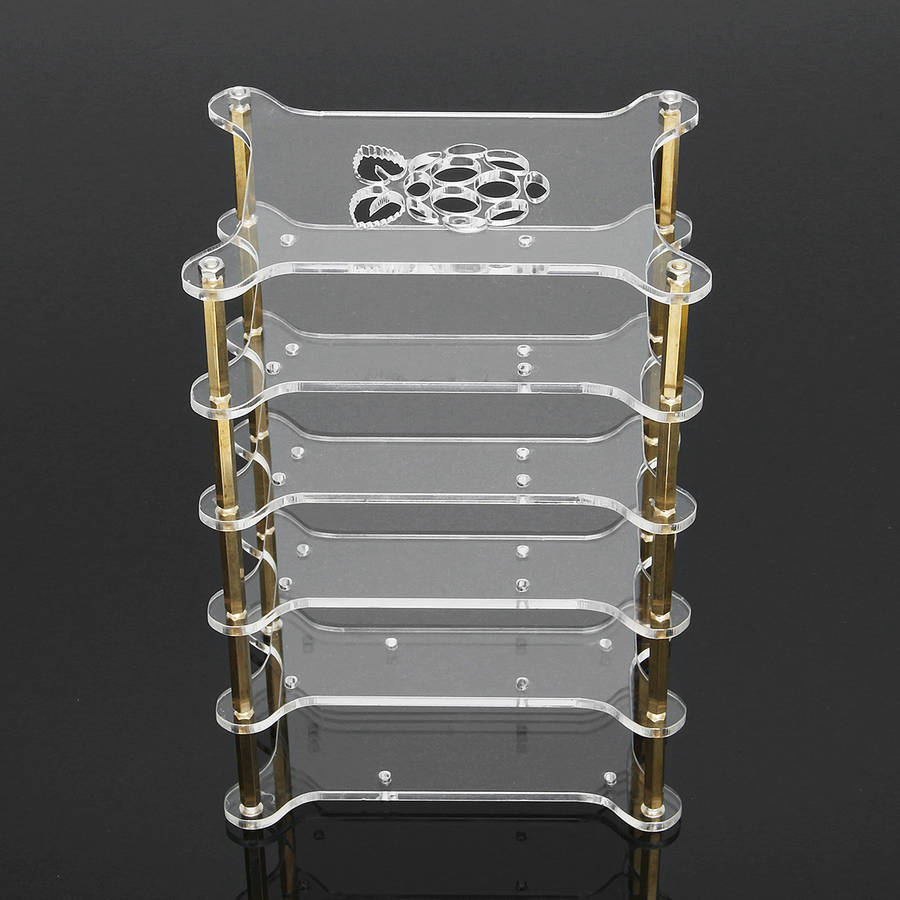 Clear Acrylic 5 Layer Cluster Case Shelf Stack For Raspberry Pi 4/3/2 B and B+