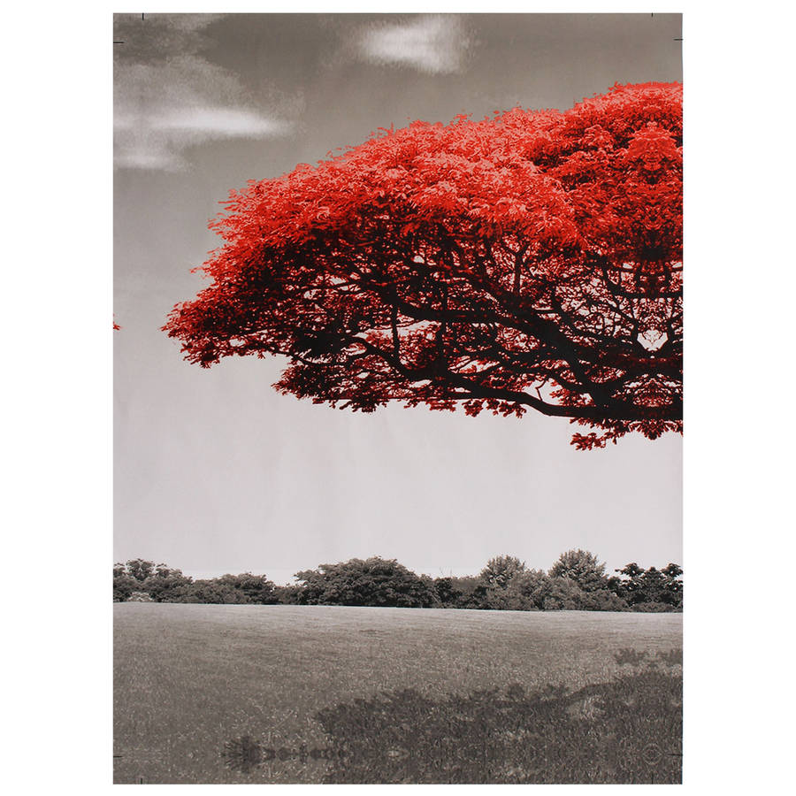 3 Pcs Wall Decorative Paintings Red Tree Canvas Print Art Pictures Frame