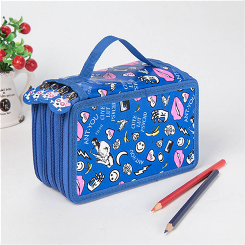 Multifunctional 72 Holes 4 Layers Pencil Case Pencil Curtain Sketch Colored Pencils Bag School Art P
