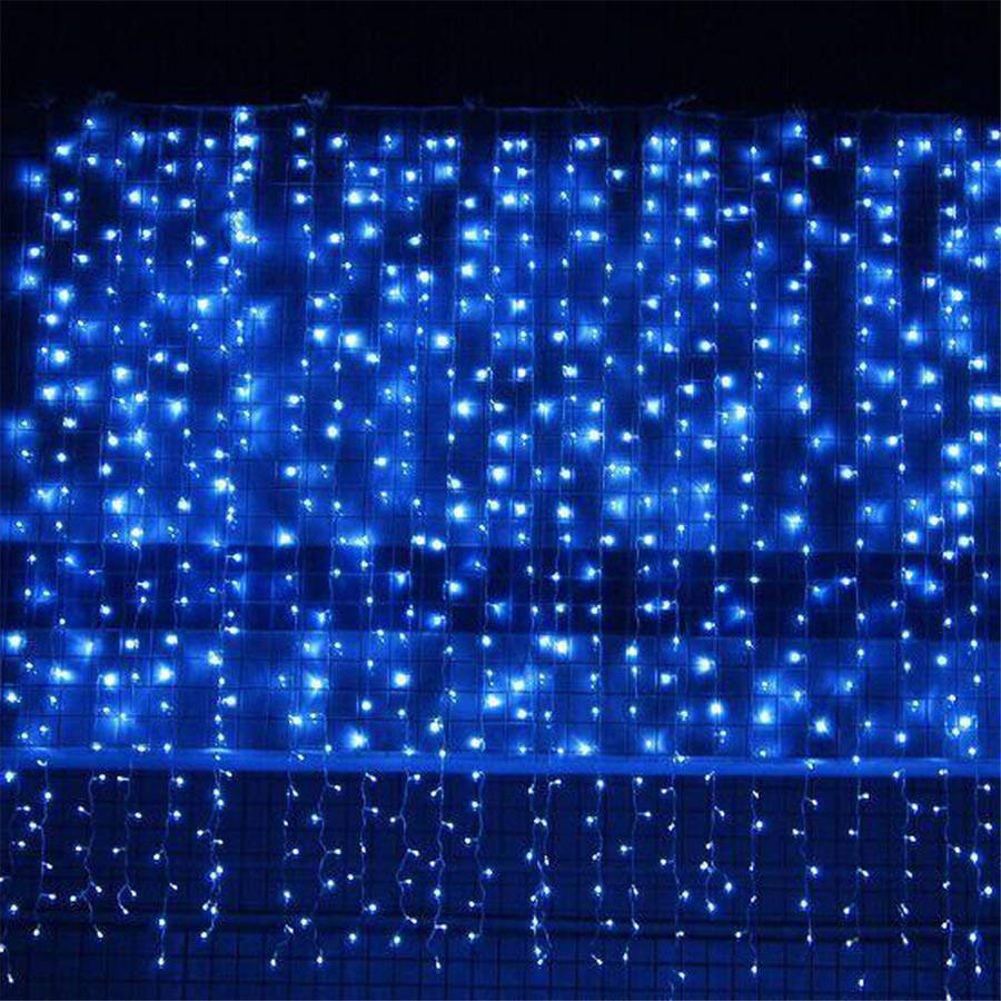 New 6M*3M EU Plug Icicle Window 600 LED Curtain Starry Fairy String Light for Ho