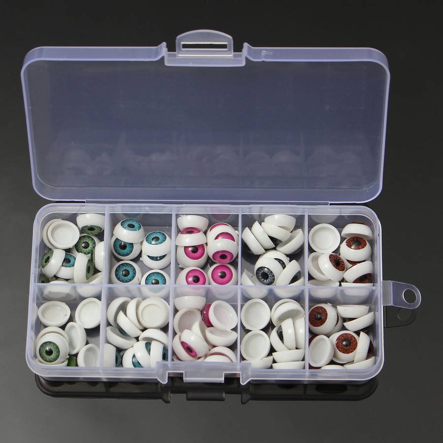 12mm Doll Eyeballs Half Round Acrylic Eyes for DIY Doll Bear Crafts Toys