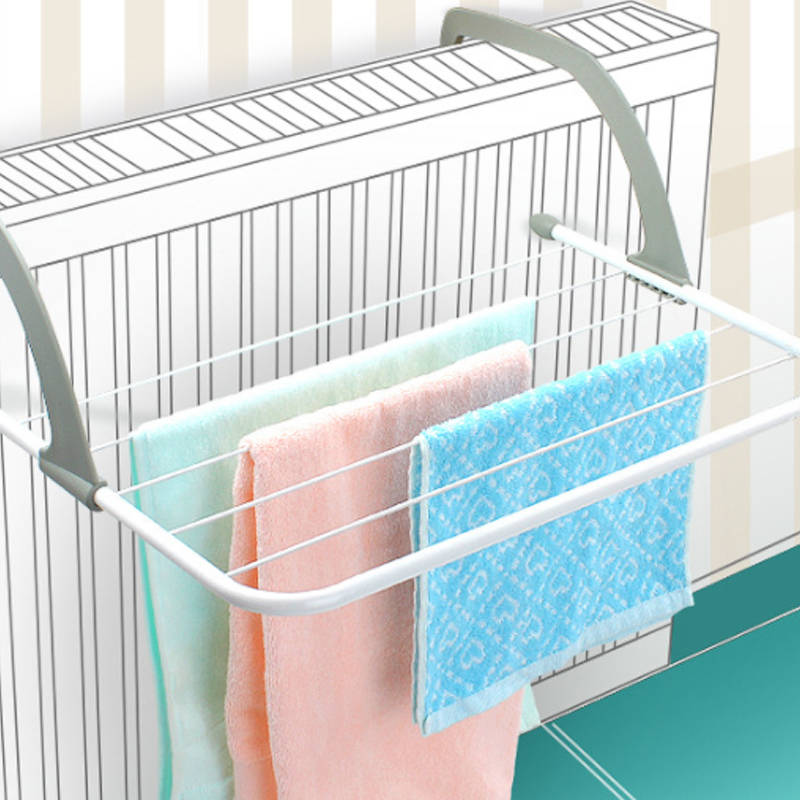 Folding Drying Rack Outdoor Portable Cloth Hanger Balcony Laundry Dryer Airer...-(Color Gray)
