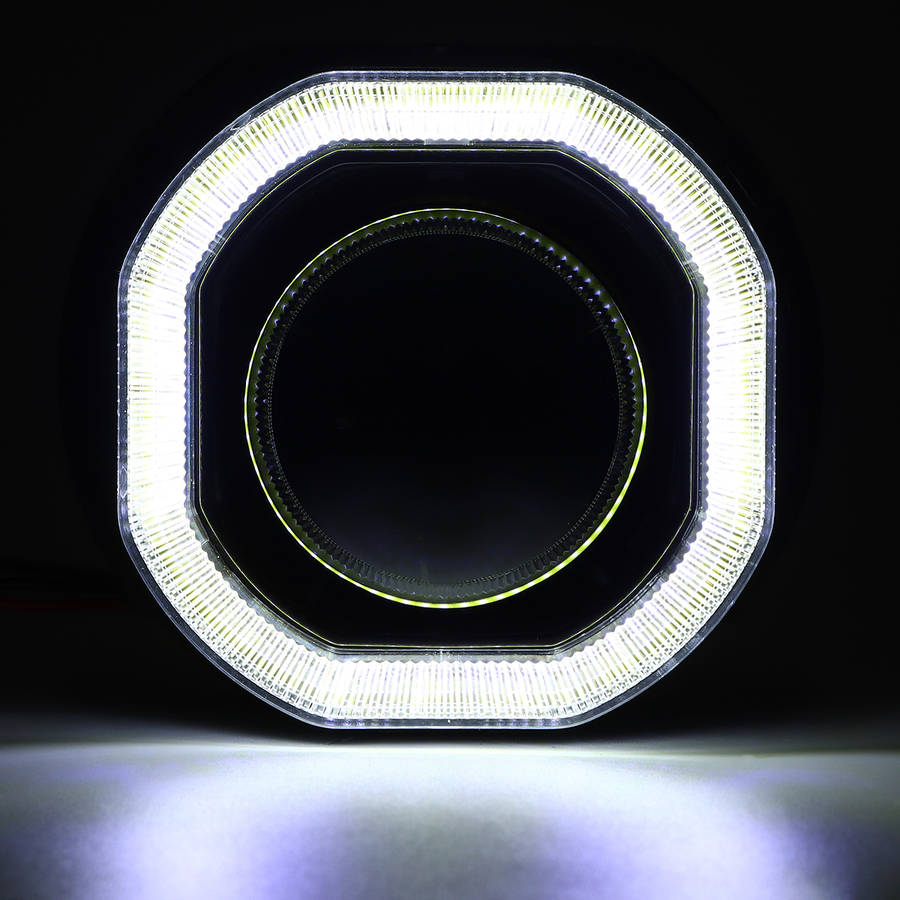 2.5 Incn Car COB LED Angel Eyes Halo Headlight Day Running Lights DRL HID Xenon Projector Lens Kit S