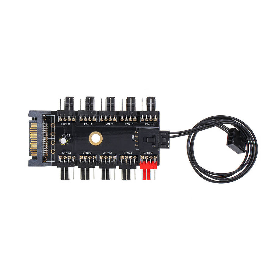 Computer Chassis 4pin Speed Temperature Control Cooling Fan PWM Fan Hub Speed Controller Support 8-w