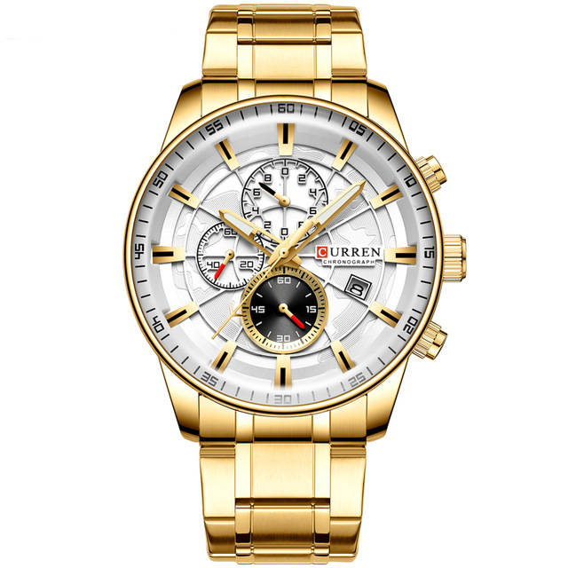 CURREN 8362 Full Steel Business Style Men Wrist Watch Luminous Display Quartz Watch