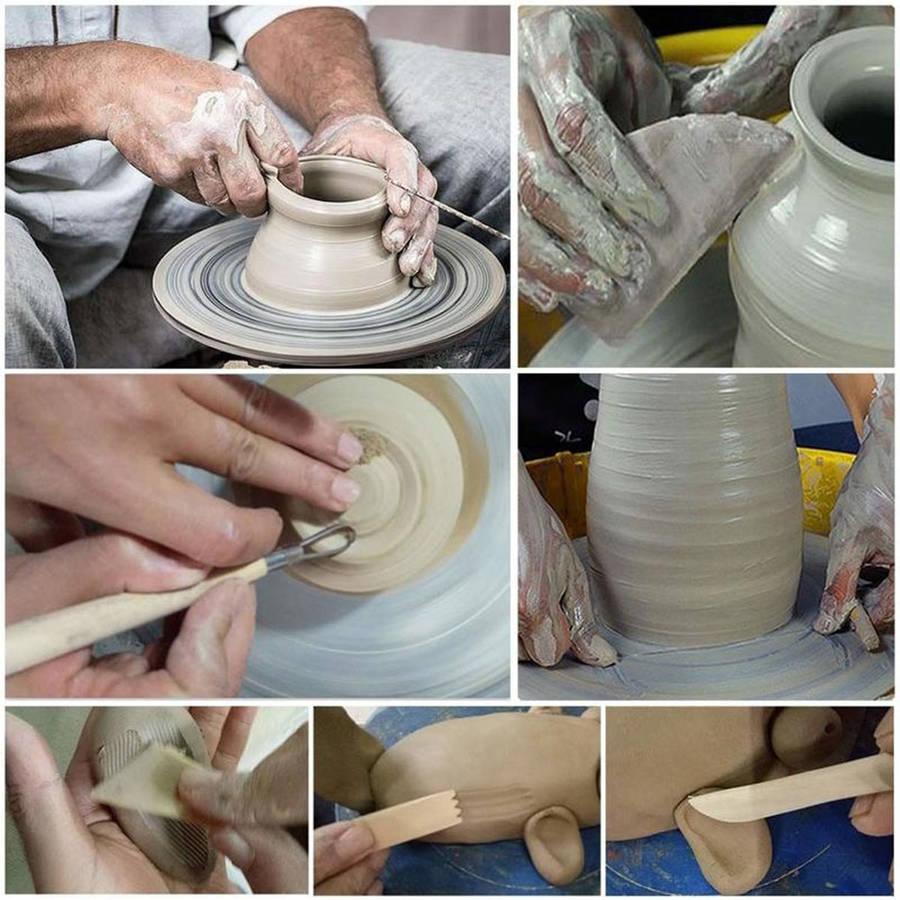 DIY Pottery Clay Sculpting Carving Modelling Tool Set Clay Sculpture Ceramic Craft (Type C)
